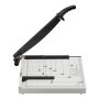 VEVOR paper cutter with grid lines, black handle, and precision cutting guide on white base.