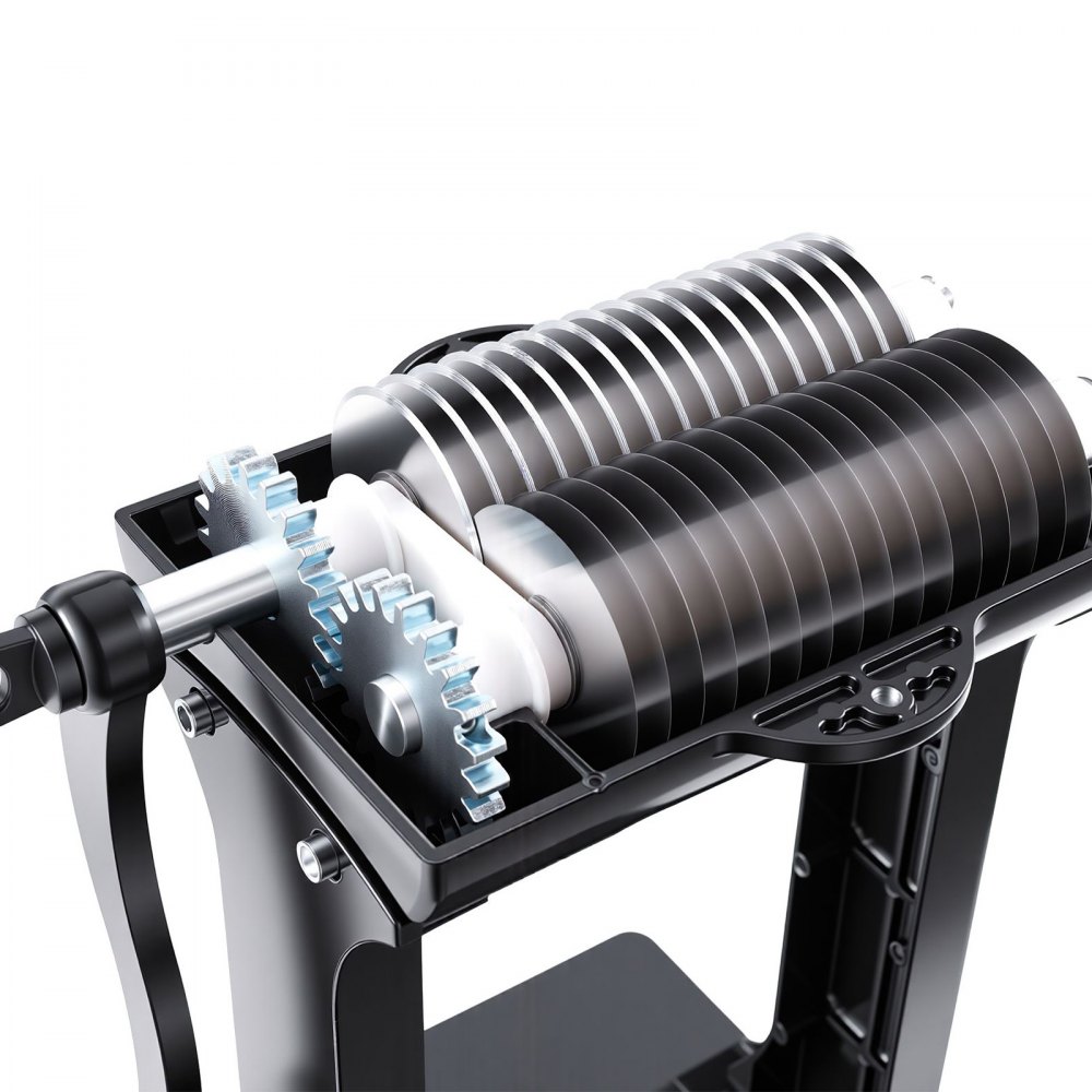 VEVOR 2-in-1 Manual Meat Tenderizer & Beef Jerky Slicer Steak Turkey Pork, Commercial Meat Tenderizer Machine, with Clamp, 15 cm Feed Port, 2 Sets of Stainless Steel Blades, Aluminum Construction