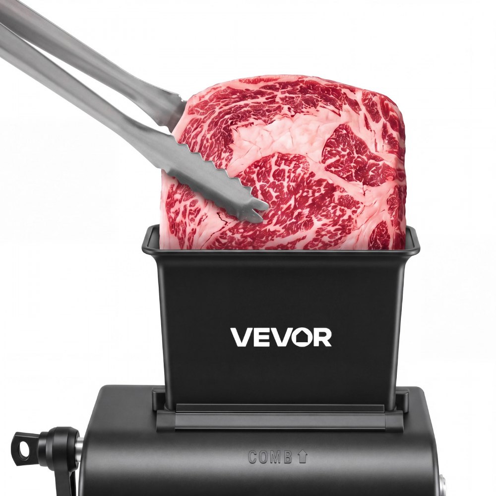 VEVOR 2-in-1 Manual Meat Tenderizer & Beef Jerky Slicer Steak Turkey Pork, Commercial Meat Tenderizer Machine, with Clamp, 15 cm Feed Port, 2 Sets of Stainless Steel Blades, Aluminum Construction