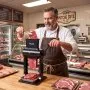 VEVOR 2-in-1 Manual Meat Tenderizer & Beef Jerky Slicer Steak Turkey Pork, Commercial Meat Tenderizer Machine, with Clamp, 15 cm Feed Port, 2 Sets of Stainless Steel Blades, Aluminum Construction
