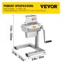 VEVOR Meat Tenderizer Machine, 5 in/12.5 cm Cutting Width, Manual Steak Tenderizer with Stainless Steel Blades and C-Clamp Combs, Heavy Duty Construction Used for Tendering Pork Beef Mutton