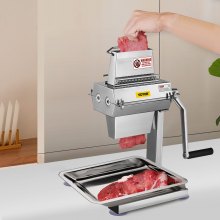 VEVOR Meat Tenderizer Machine, 5 in/12.5 cm Cutting Width, Manual Steak Tenderizer with Stainless Steel Blades and C-Clamp Combs, Heavy Duty Construction Used for Tendering Pork Beef Mutton