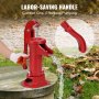 VEVOR Antique Well Hand Pitcher Pump, 25 ft Maximum Lift, Cast Iron Manual Hand Water Pump with Ergonomic Handle G1-5/8" Easy Installation, Old Fashioned for Outdoor Home Yard Garden Pond Farm, Red