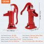 VEVOR Antique Well Hand Pitcher Pump, 7.6 Maximum Lift, Cast Iron Manual Hand Water Pump with Ergonomic Handle Easy Installation, Old Fashioned for Outdoor Home Yard Garden Pond Farm, Red