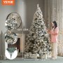 VEVOR 7.5FT Snow Flocked Christmas Tree & 550 Warm White LED Lights 1346 Tips