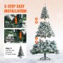 Sapin de Noël floqué de neige VEVOR de 7,5 pieds et 550 lumières LED blanc chaud 1346 conseils