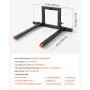 VEVOR 3 Point Hitch Pallet Forks 4000 lbs 50 in Tractor Fork Attachment, Great for Category 1 Tractors, 29-46 in Adjustable Width, Heavy-Duty Reinforced Steel Body, Quick-Attach System, Orange Tips