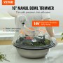 VEVOR Leaf Bowl Trimmer, 16'' Trimmer Bowl, Manual Bud Trimmer with Stainless-Steel Blades for Twisted Spin Cut, Clear Visibility Dome, Foldable Herb Drying Rack and Hand Pruner Included