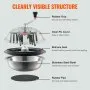 VEVOR Leaf Bowl Trimmer, 16'' Trimmer Bowl, Manual Bud Trimmer with Stainless-Steel Blades for Twisted Spin Cut, Clear Visibility Dome, Foldable Herb Drying Rack and Hand Pruner Included