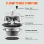VEVOR Leaf Bowl Trimmer, 731.5 cm Trimmer Bowl, Manual Bud Trimmer with Stainless-Steel Blades for Twisted Spin Cut, Clear Visibility Dome and Hand Pruner Included, for Cutting Leaves, Buds, Flowers
