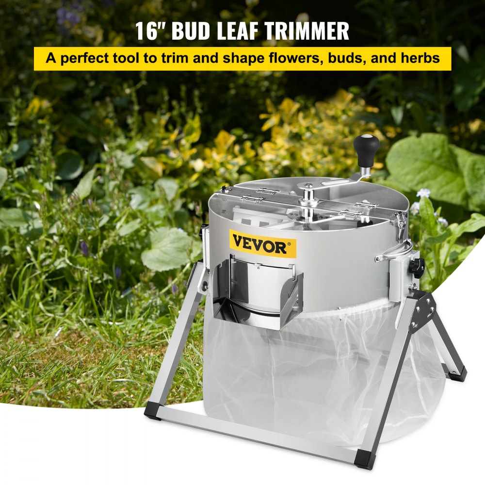 VEVOR Bud Leaf Trimming Machine Hydroponics Trimmer 40.6cm Stainless Steel Spin