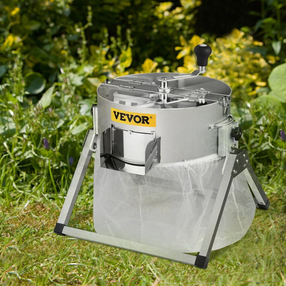 VEVOR Bud Leaf Trimmer, 16 inch Manual, Hydroponic Dry or Wet Plant Trimming Machine with Sharp Stainless Steel Blades & Solid Metal Gearbox & Hand Pruner, Twisted Spin Cut for Herbs, Leaves, Silver