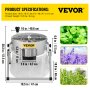 VEVOR Bud Leaf Trimmer, 16 inch Manual, Hydroponic Dry or Wet Plant Trimming Machine with Sharp Stainless Steel Blades & Solid Metal Gearbox & Hand Pruner, Twisted Spin Cut for Herbs, Leaves, Silver