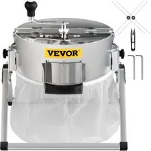VEVOR Bud Leaf Trimmer, 16 inch Manual, Hydroponic Dry or Wet Plant Trimming Machine w/Sharp Stainless Steel Blades & Solid Metal Gearbox & Hand Pruner, Twisted Spin Cut for Herbs, Leaves, Silver