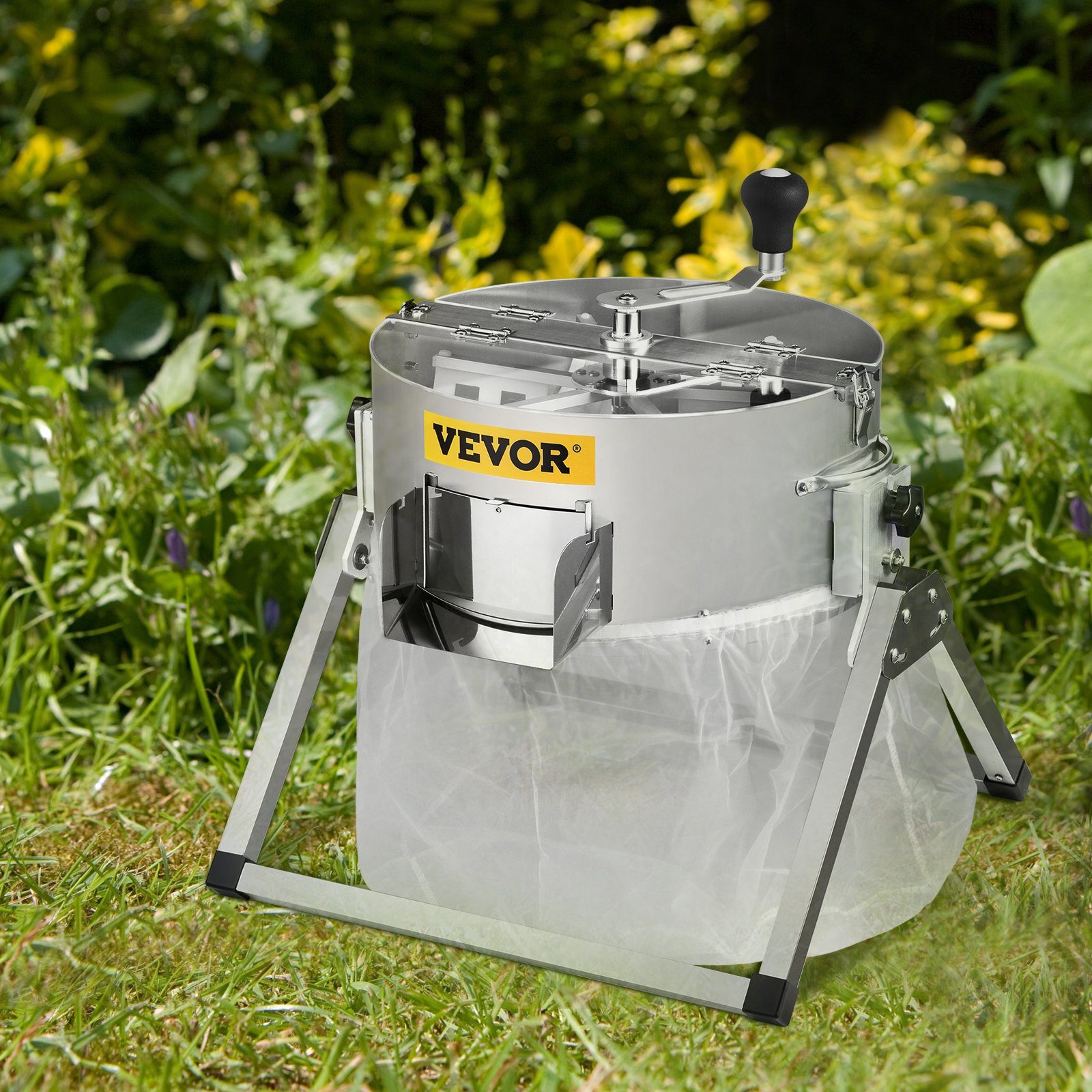 VEVOR Bud Leaf Trimmer, 16 inch Manual, Hydroponic Dry or Wet Plant Trimming Machine with Sharp Stainless Steel Blades & Solid Metal Gearbox & Hand Pruner, Twisted Spin Cut for Herbs, Leaves, Silver