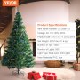 VEVOR Christmas Tree, 7.5ft Prelit Artificial Xmas Tree, Full Holiday Decor Tree with 550 Multi-Color LED Lights, 1346 Branch Tips, Metal Base for Home Party Office Decoration