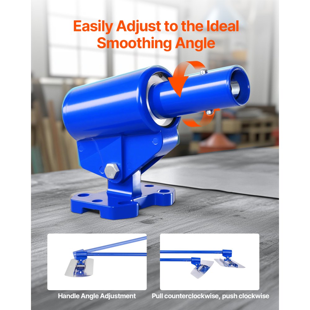 VEVOR Bull Float Magnesium Concrete Float, 47.24 x 7.28 Inch Round End Concrete Float Tool with 4 Aluminum Alloy Replaceable Handles, Cement Finishing Float for Various Industrial Applications