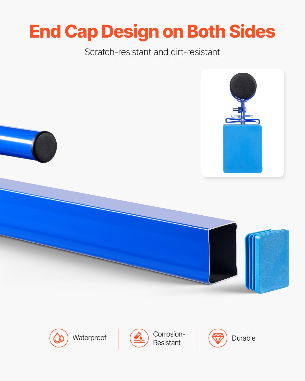 VEVOR Concrete Screed, 48 Inch Screed with Level Vial, Easy Cleanup & End Cap Design, Aluminum Lightweight & Reversable Handle for Leveling Floors, Small-Scale Construction and Home Renovation