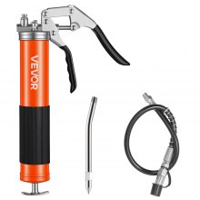 VEVOR Grease Gun, 8000 PSI High Pressure, Heavy Duty Pistol Grip Grease Gun Kit with 0.4 L Capacity, Includes 46 cm Flex Hose, 1 Extension Rigid Pipe and 1 Sharp Type Nozzle for Automotive, Marine