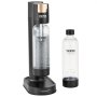 VEVOR sparkling water maker with a black finish, featuring a bottle of carbonated water and an extra bottle.