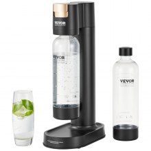 VEVOR Sparkling Water Maker, Soda Maker Machine for Home Carbonating, Seltzer Water Starter Kit med 2 BPA-frie 1L PET-flasker, Kompatibel med Mainstream-innskruing 60L CO2-sylinder (IKKE inkludert) Svart