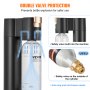 VEVOR sparkling water maker with double valve protection, safety valve, and anti-clog nozzle.