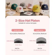 VEVOR Hat Heat Press Machine for Caps Hat Press with 2pcs Platens for HTV Pink