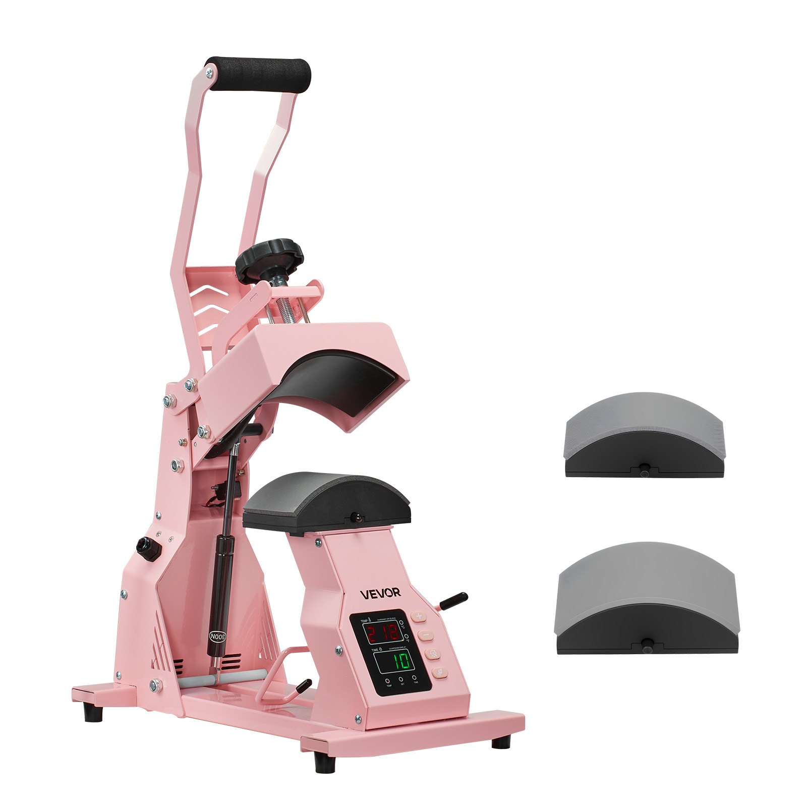 VEVOR Hat Heat Press Machine, with 2pcs Interchangeable Platens, Precise Temperature and Time Control, Hat Press for HTV Iron On and Sublimation Projects, for Caps, Headbands, Cuffs, Face Masks, Pink