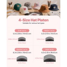 VEVOR Hat Heat Press Machine for Caps Hat Press with 4pcs Platens for HTV Pink