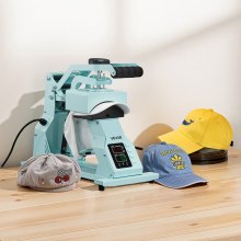 VEVOR Hat Heat Press Machine for Caps Hat Press with 2pcs Platens for HTV Green