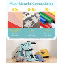 VEVOR Hat Heat Press Machine for Caps Hat Press with 4pcs Platens for HTV Green