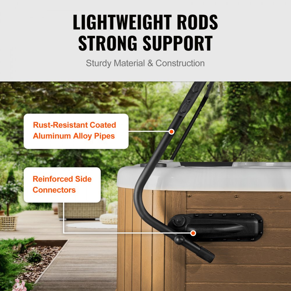VEVOR Hot Tub Cover Lift, Spa Cover Lift, Height 800 - 1050 mm Width 1750-2550 mm Adjustable, Installed on Both Sides at the Top, Suitable for Various Sizes of Rectangular Bathtubs, Hot Tubs, Spa