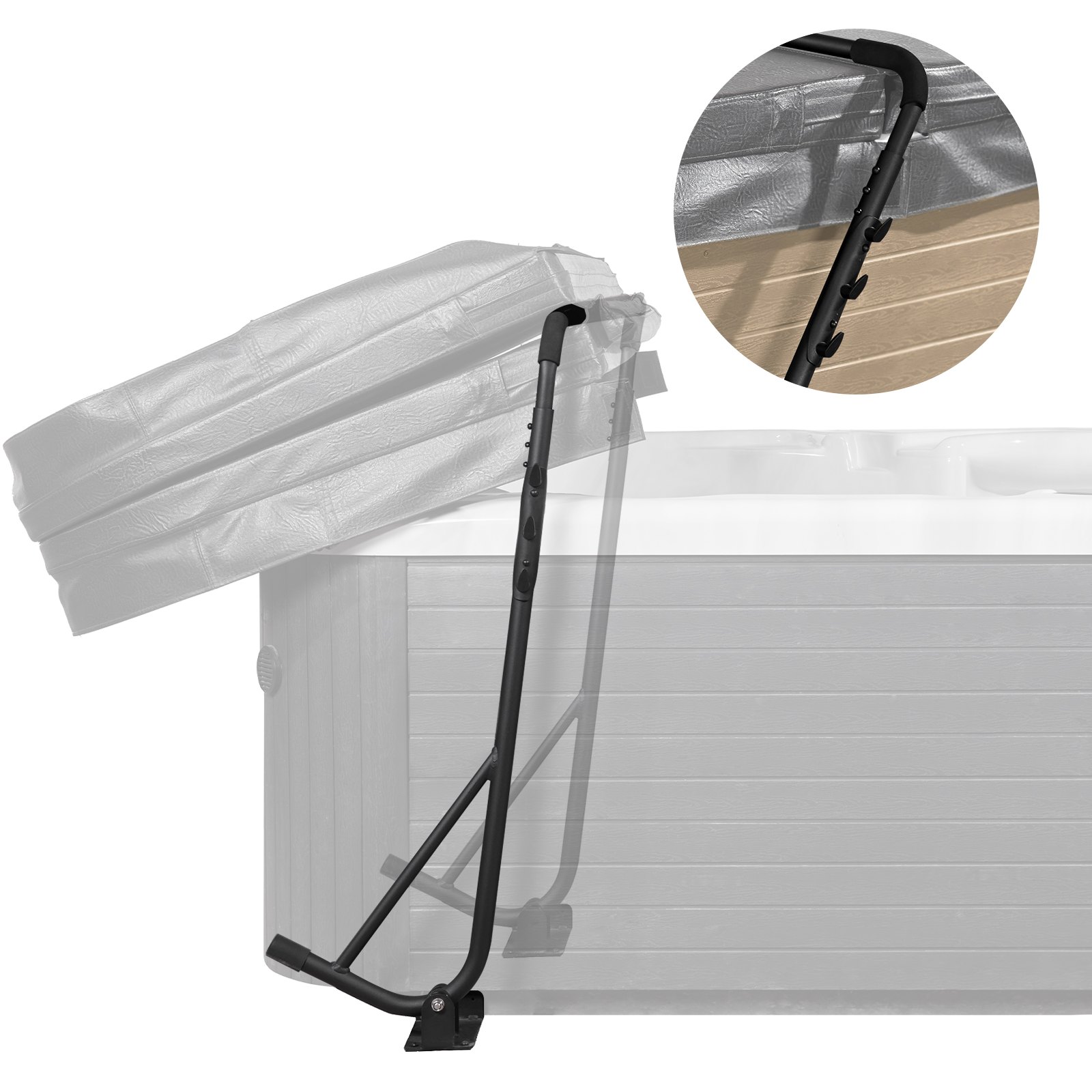 Sweiko Hot Tub Cover Lift, Spa Cover Lift, Height 80-105 cm Width 145-235 cm Adjustable, Installed Underneath on Both Sides, Suitable for Various Sizes of Rectangular Bathtubs, Hot Tubs, Spa Sweiko Hot Tub Cover Lift, Spa Cover Lift, Height 80-105 cm Width 145-235 cm Adjustable, Installed Underneath on Both Sides, Suitable for Various Sizes of Rectangular Bathtubs, Hot Tubs, Spa