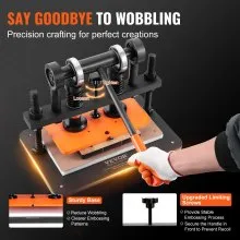 VEVOR Leather Cutting Machine, 10.2 x 5.9 in Embossing Plate Manual Die Cutter, 0.47 in Pressure Stroke Leather Embossing Machine, Dual Guide Shafts Die Cut Machine for Various of Materials
