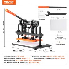 VEVOR Leather Cutting Machine, 10.2 x 5.9 in Embossing Plate Manual Die Cutter, 0.47 in Pressure Stroke Leather Embossing Machine, Dual Guide Shafts Die Cut Machine for Various of Materials