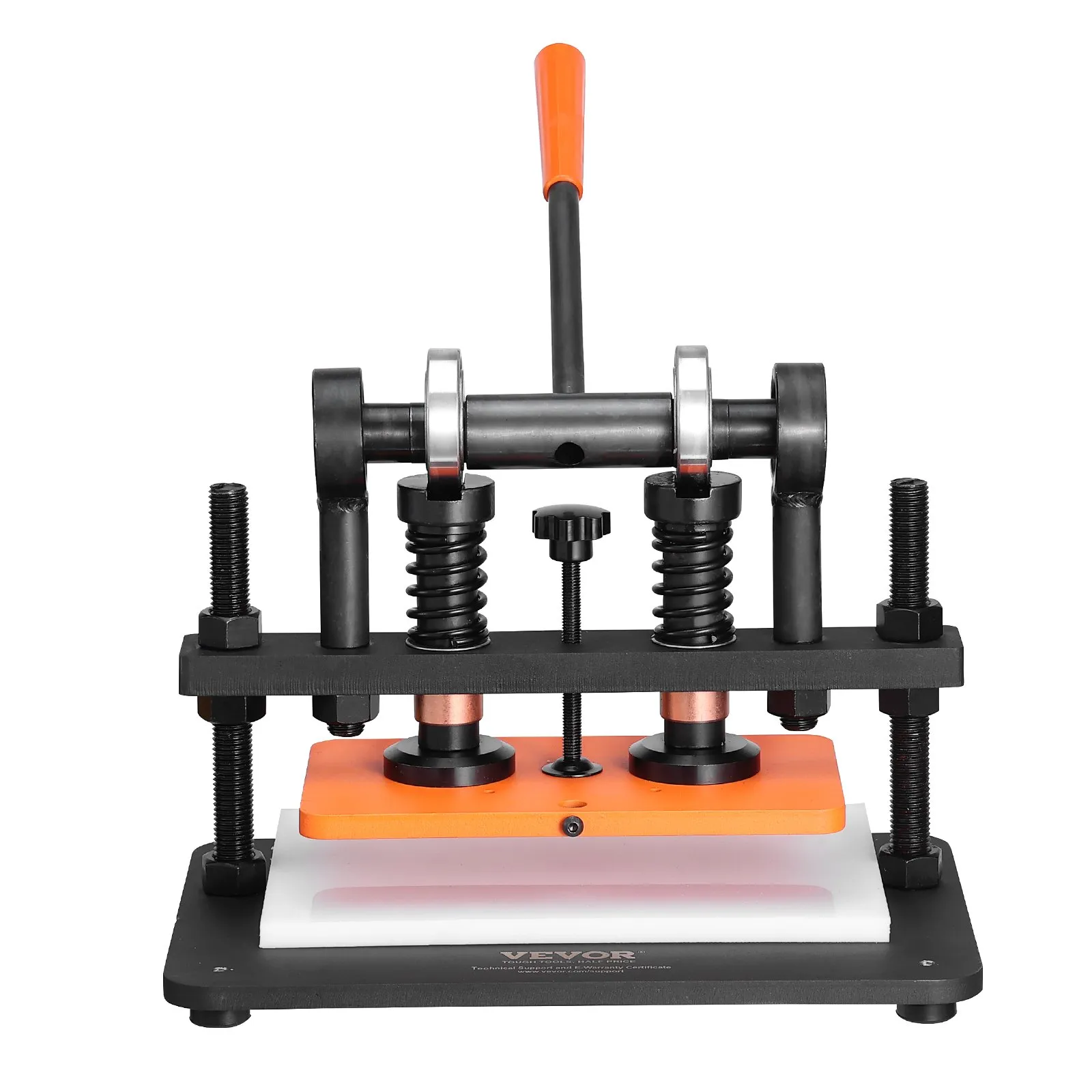 VEVOR Leather Cutting Machine, 25.9 x 15 cm Embossing Plate Manual Die Cutter, 1.2 cm Pressure Stroke Leather Embossing Machine, Dual Guide Shafts Die Cut Machine for Various of Materials
