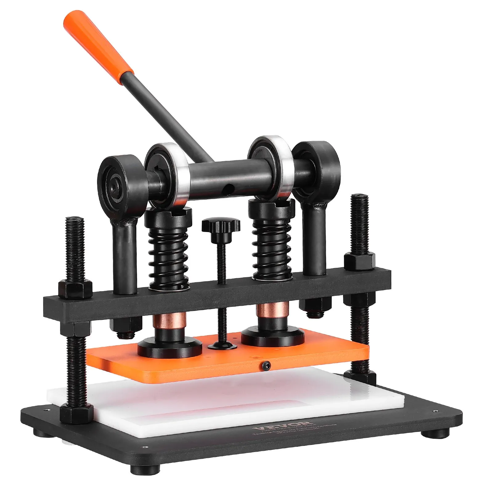 VEVOR Leather Cutting Machine, 25.9 x 15 cm Embossing Plate Manual Die Cutter, 1.2 cm Pressure Stroke Leather Embossing Machine, Dual Guide Shafts Die Cut Machine for Various of Materials
