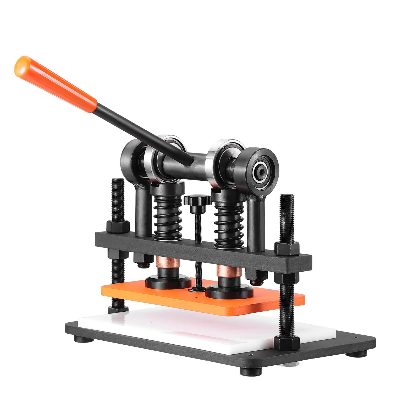 VEVOR Leather Cutting Machine, 25.9 x 15 cm Embossing Plate Manual Die Cutter, 1.2 cm Pressure Stroke Leather Embossing Machine, Dual Guide Shafts Die Cut Machine for Various of Materials