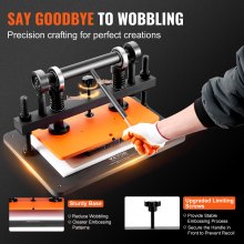 VEVOR Leather Cutting Machine, 14.2 x 10.2 in Embossing Plate Manual Die Cutter, 0.47 in Pressure Stroke Dual Guide Shafts Die Cut Machine, Leather Embossing Machine for Various of Materials