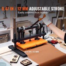VEVOR Leather Cutting Machine, 14.2 x 10.2 in Embossing Plate Manual Die Cutter, 0.47 in Pressure Stroke Leather Embossing Machine, Dual Guide Shafts Die Cut Machine for Various of Materials