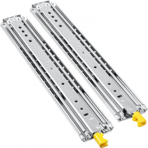 VEVOR Drawer Slides with Lock, 1 Pair 20 inch, Heavy-duty Industrial Steel up to 500 lbs Capacity, 3-Fold Full Extension, Ball Bearing Lock-in & Lock-Out, Side Mount