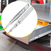 VEVOR Drawer Slides with Lock, 1 Pair 24 inch, Heavy-Duty Industrial Steel up to 500 lbs Capacity, 3-Fold Full Extension, Ball Bearing Lock-in & Lock-Out, Side Mount