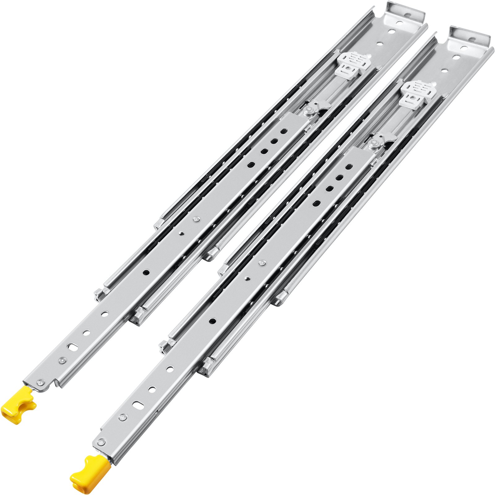 VEVOR drawer slides with yellow tips, showcasing dual steel tracks.