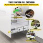 VEVOR Drawer Slides with Lock, 1 Pair 28 inch, Heavy-duty Industrial Steel up to 500 lbs Capacity, 3-Fold Full Extension, Ball Bearing Lock-in & Lock-Out, Side Mount