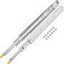 VEVOR Drawer Slides with Lock, 1 Pair 38 inch, Heavy-Duty Industrial Steel up to 500 lbs Capacity, 3-Fold Full Extension, Ball Bearing Lock-in & Lock-Out, Side Mount
