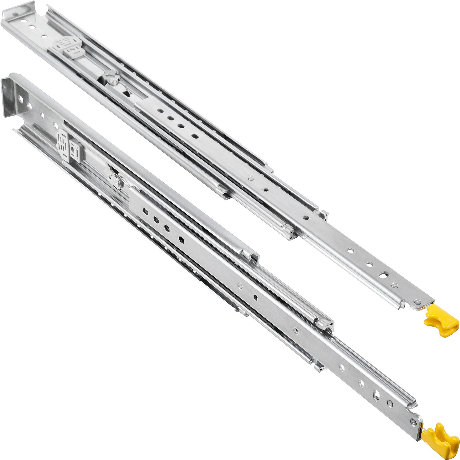 VEVOR drawer slides, heavy-duty metal with yellow locking levers.
