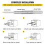 VEVOR drawer slides installation guide showing inner, middle, and outer slides.