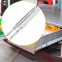 VEVOR drawer slides installed in a van&#039;s storage compartment with tools and gear.