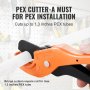 VEVOR PEX Pipe Crimping Tool, Angle Dual Head Combo PEX Crimper for 1/2" and 3/4" Copper Crimp Rings, 30 Copper Crimp Rings, PEX Tubing Cutter, Go/No-Go Gauge, Meets ASTM F1807 Standards