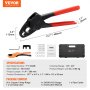 VEVOR PEX Pipe Crimping Tool, Angle Dual Head Combo PEX Crimper for 1/2" and 3/4" Copper Crimp Rings, 30 Copper Crimp Rings, PEX Tubing Cutter, Go/No-Go Gauge, Meets ASTM F1807 Standards